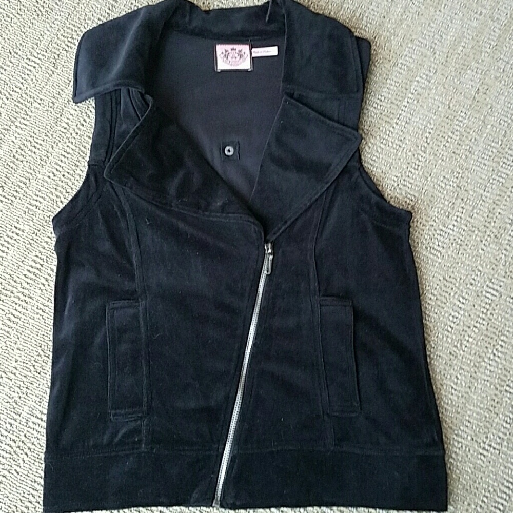 Juicy Couture Black Zip up top velvet Vintage